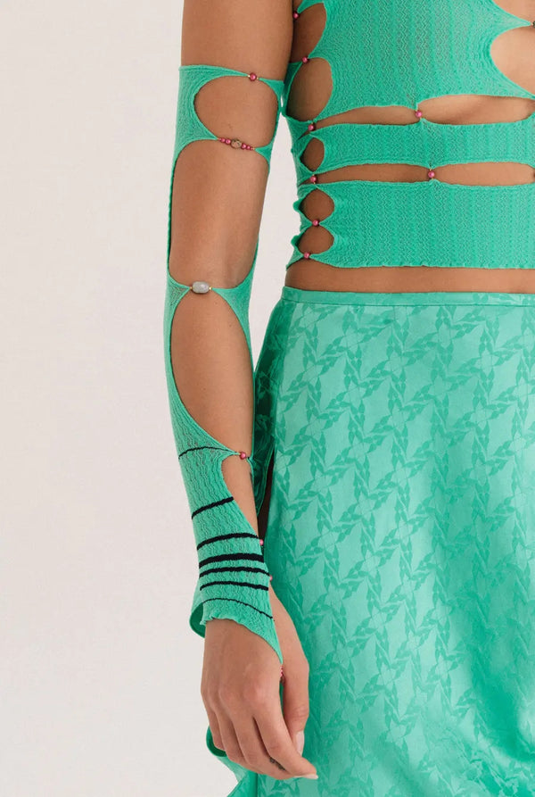 RUI Single Stripe Sleeve RSS22SF04 Seafoam Emerald & Onyx Black Stripe